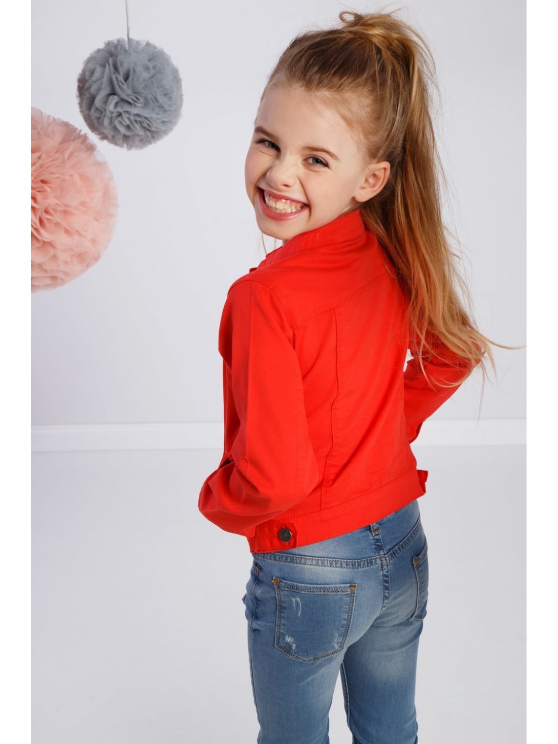 Korallenfarbene Kinderjacke DZ5160 – Online-Shop – Boutique